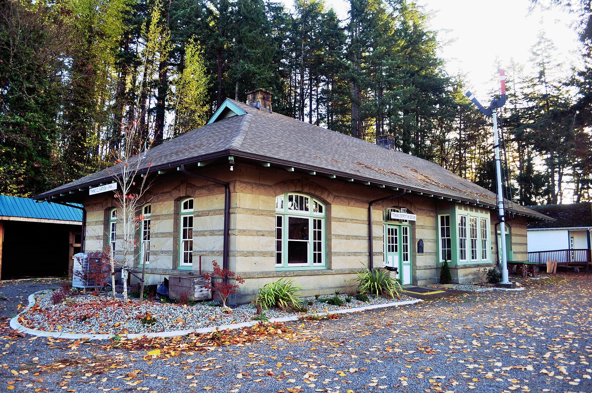 The Tenino Depot in Tenino City Park, the sandstone building that holds the local history museum